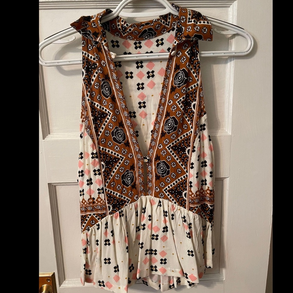 Custom Free People Collared Tank
